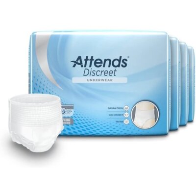 ATTENDS Discreet Underwear, Men's Large/X-Large 38'' - 64'' ADUM35 - 72 pack