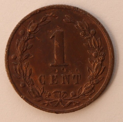 1878 Netherlands 1 Cent 19mm KM# 107.1 - Picture 2 of 2