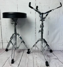 Padded Drum Seat (21–29”) & Snare Drum Stand Metal Adjustable Throne