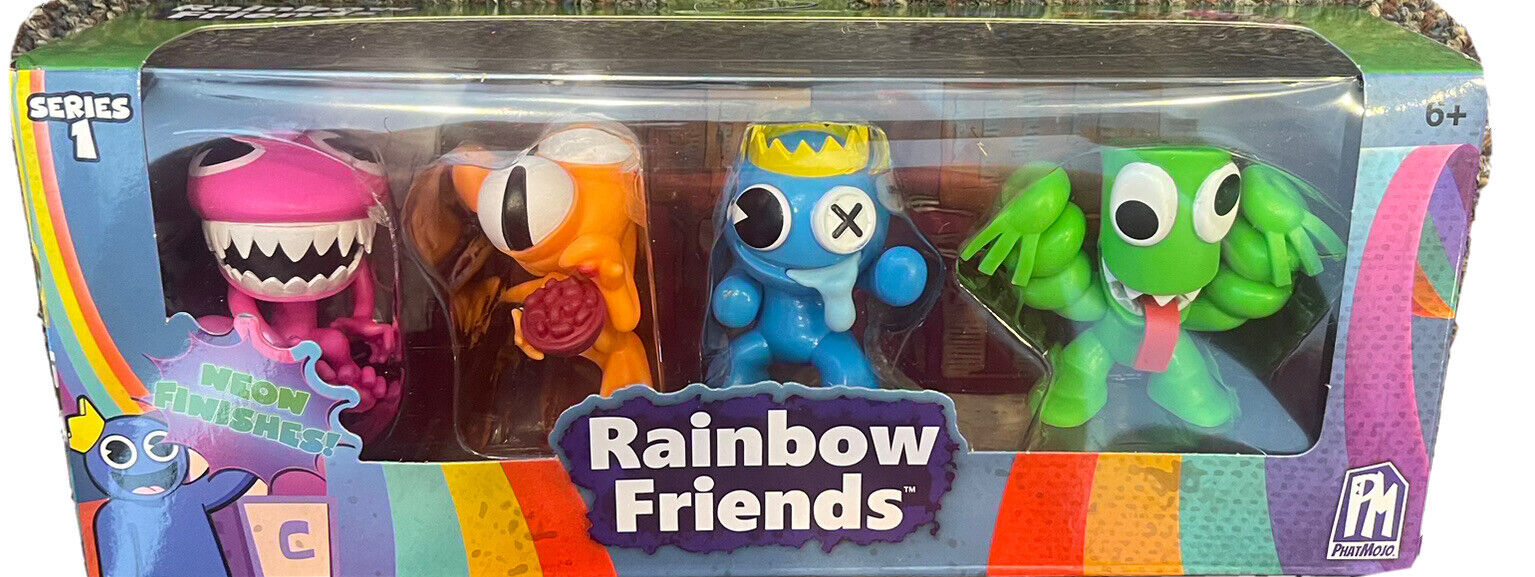 Rainbow Friends Purple, Orange, Green & Blue Figure 4-Pack (Neon