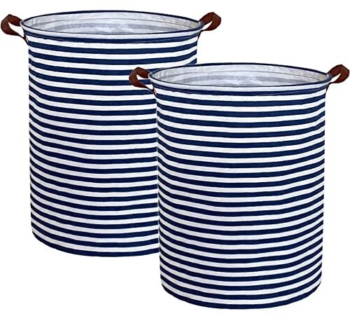 2pack Kids Laundry Hamper Boys laundry 1 2pack Navy Blue stripes