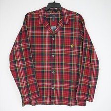 Polo Ralph Lauren Sleep Shirt L Red Green Yellow White Blue Plaid Sleepwear NWT