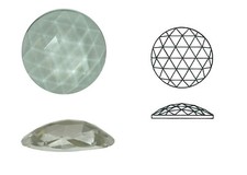 Szklana róża rombowa, 1 szt., okrągła, Ø ok. 50 mm, wys. ok. 6 mm