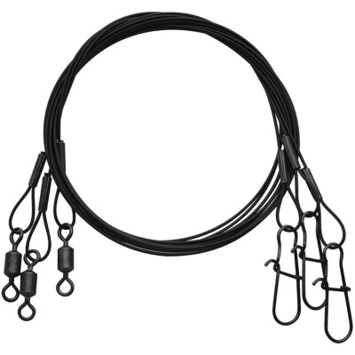 Eagle Claw Black Heavy Duty 12'' Wire Leaders 3-Pack