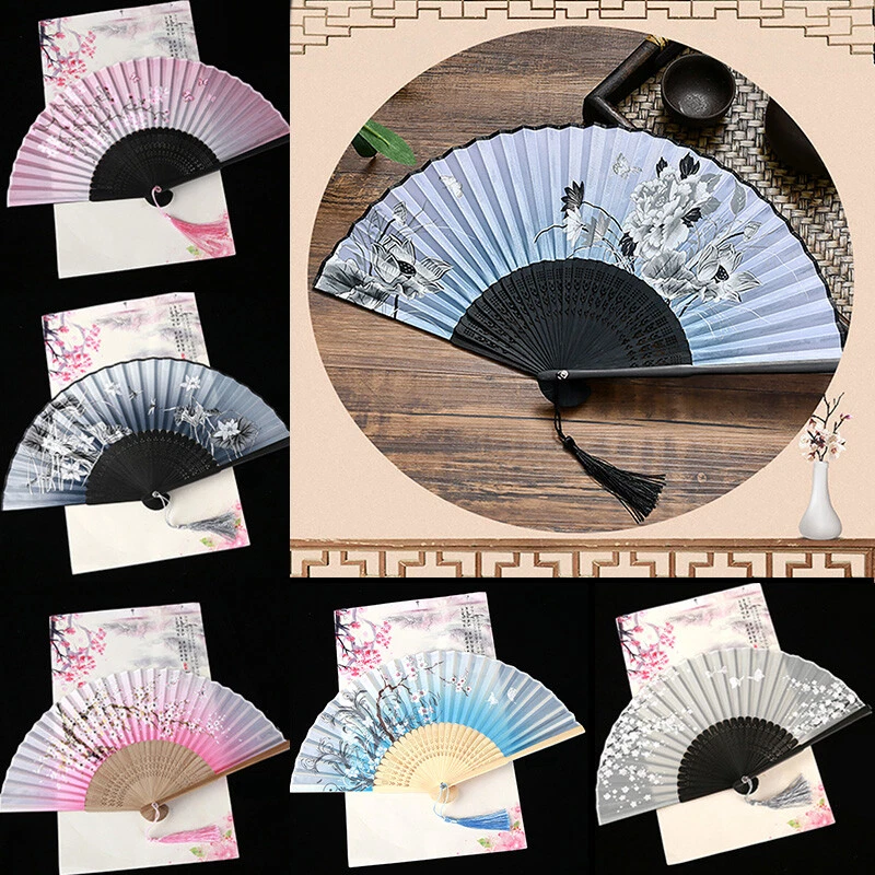 Handheld Fan Chinese Style Wedding Party Bamboo Foldable Fans Home Decor Gifts - Image 4 of 4