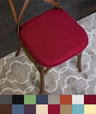 Memory Foam Honeycomb Non-Slip Chair Cushion Pad with Ties 2, 4, 6 or 12 Pack