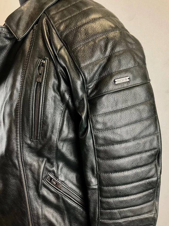 Knox Roberta women's leather motorbike jacket UK size 10 with tags H1 Foto 3 de 4