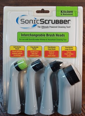 Brush Heads*ONLY* Sonic Scrubber Power Cleaner Kitchen Household Interchangeable