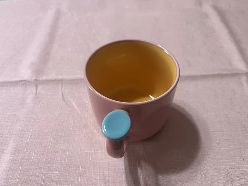 NEW* Vtg Lindt-Stymeist Colorways Thumbprint Cup Mug Pink -Yellow-turquoise