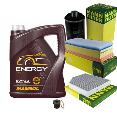 MANN Inspektionspaket 5L MANNOL Energy 5W-30 für Audi A5 Sportback 1.8 TFSI