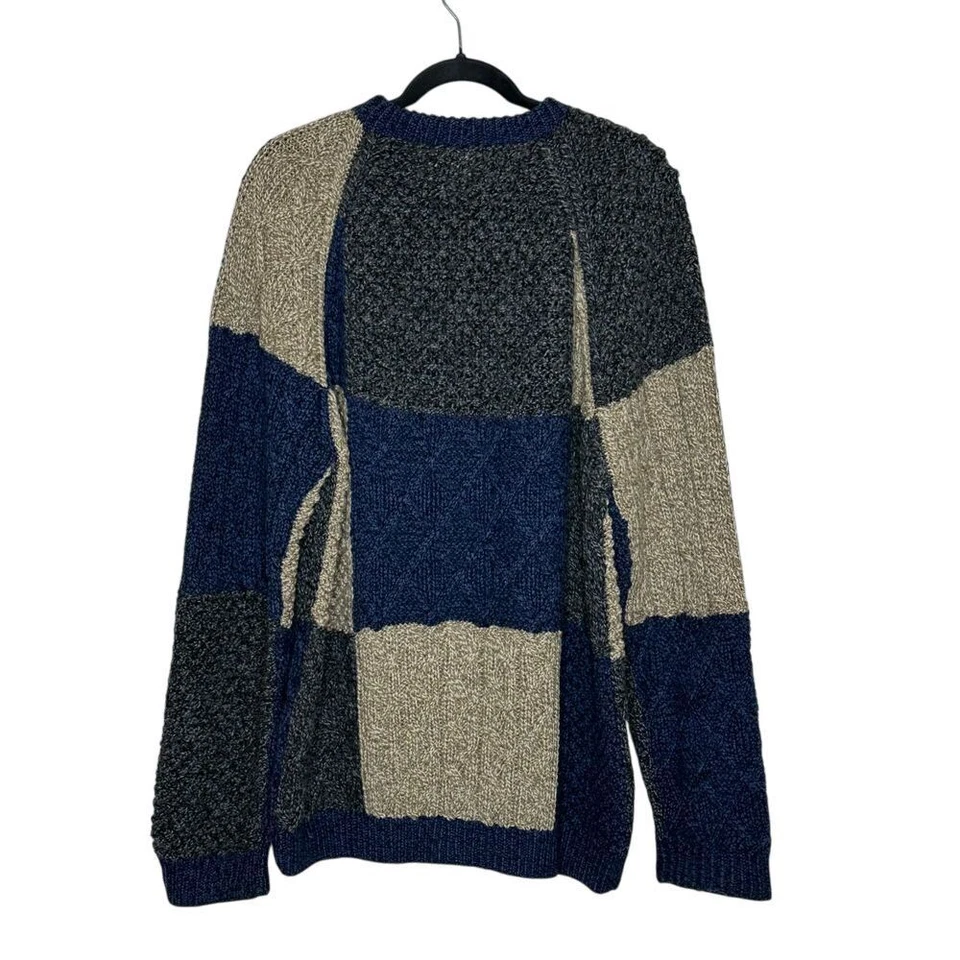 Suéter Pullover Tejido a Mano Lana Merino Carraig Donn Ireland Talla XL Azul Gris Foto 2 de 4