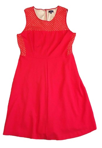 NYDJ rotes Damen Etui Fit and Flare Cocktailkleid Übergröße 16 ärmellos