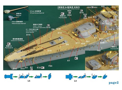 FS710180SP WWII IJN Battleship Nagato 1944 Complete Upgrade set for Aoshima - Picture 12 of 12