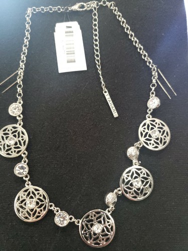 Tahari Silver Tone Rhinestone Necklace 