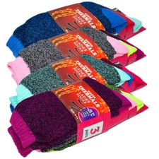 3-12 Pairs For Women Winter Thermal Heated Heavy Duty Warm Crew Socks Size 9-11