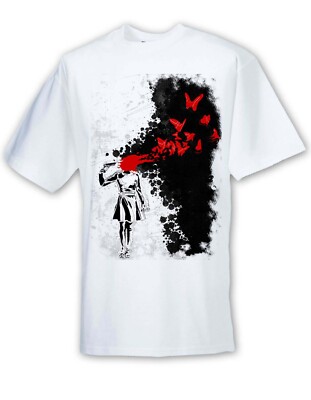 Headshot Kopfschuss Schmetterlinge Shirt Gr. S & XXL
