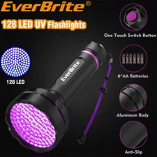 EverBrite UV Flashlight 128 LED Blacklight Flashlights for Pet Urine Detection