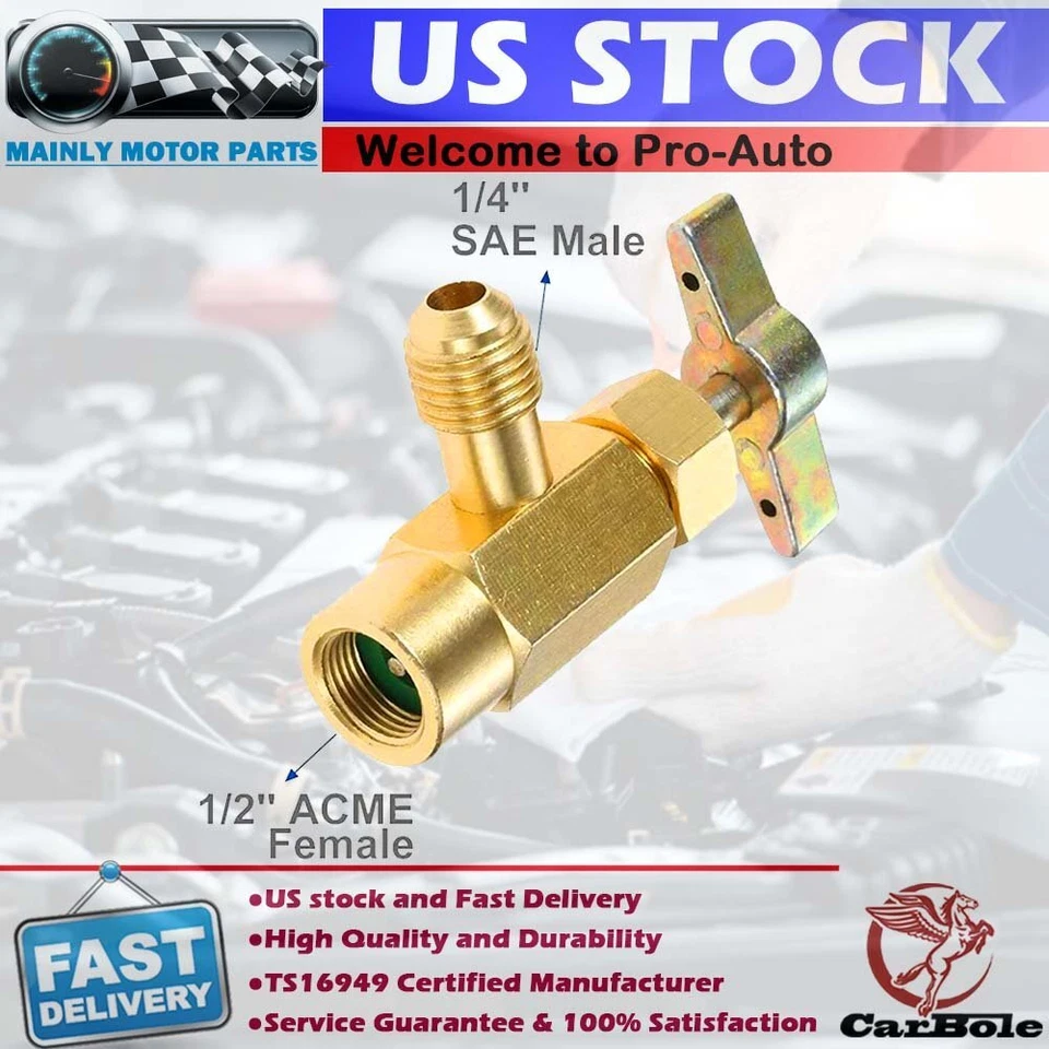 CARBOLE Can Tap Valve Dispenser Opener Recharge Tank Adapter Tool 1/4SAE hose Self Seal