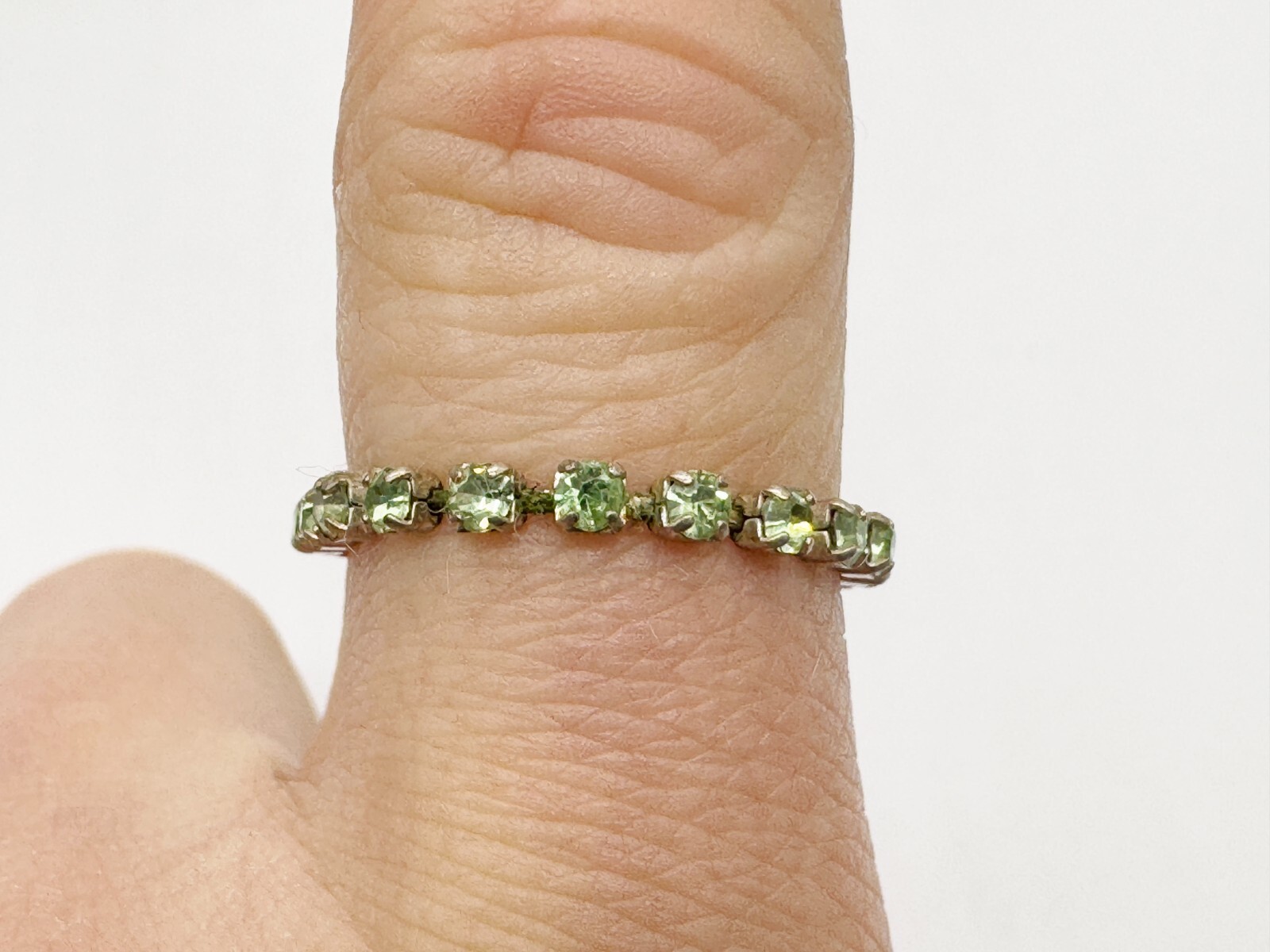 VINTAGE SOLID STERLING SILVER EXPANDABLE PERIDOT … - image 1