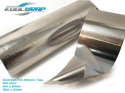 Silver Aluminium Foil Adhesive Duct Tape Reflective Heat Shield 25m X50mm X70um - Picture 2 of 5