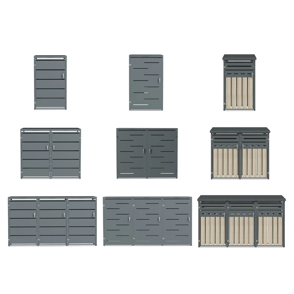 Mülltonnenbox Mülltonnenverkleidung Müllbox 120L & 240L Tonnen Aufbewahrungsbox - Bild 3 von 4