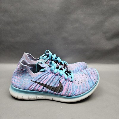 Nike Free RN Flyknit Shoes Womens 6 Blue Running Training Sneakers 831070-401