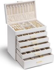 Vlando 6 Layer Large Jewellery Box, Jewellery Organiser with Necklace Holder,