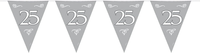 10 Meter Silber 25. JubiläUm Wimpelkette