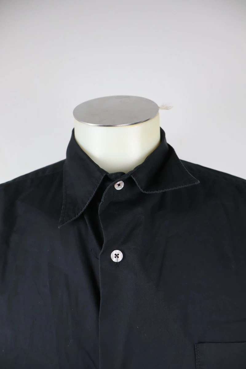 DIESEL Camisa Casual Vintage Hombre Regular M Manga Larga Negro Algodón