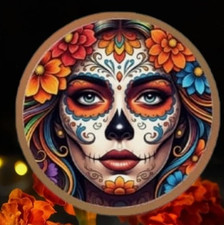 5 oz Sugar Skull Serenity 2026 Liberia Copper Coin Colorized in Capsule IN STOCK
