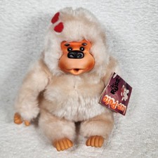 Vintage Russ Thumb Sucking Baby Gonga 8" White Gorilla Stuffed Animal Plush