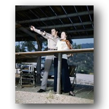 Audie Murphy, Wanda Hendrix Photo 8x10 1955 Actor Aiming Handgun Portrait USA