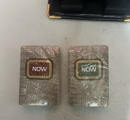 Now  Vintage Sealed Basic Cigarette Playing Cards 2 Decks Poker Size With Case