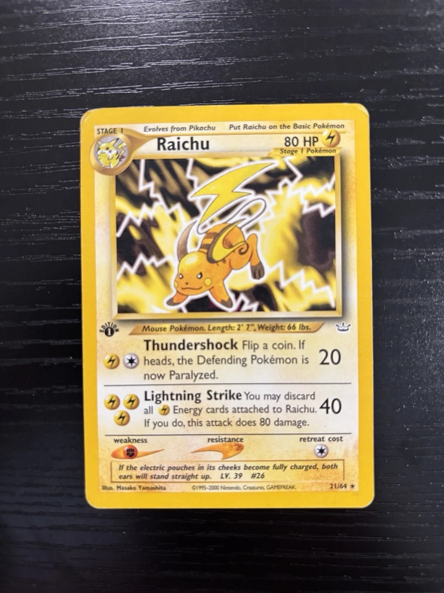 raichu pokemon card first edition 1999 Pokemon Fossil Raichu 14/62 - Holo - PSA9 main image 0