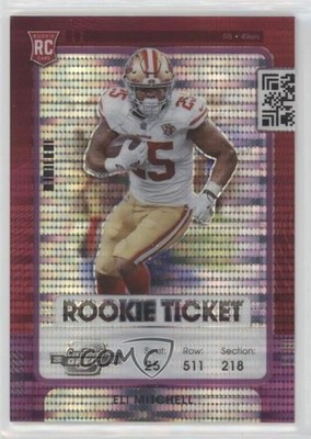 2021 Contenders Optic Purple Pulsar Prizm 13/26 Elijah Mitchell Rookie RC 2l4