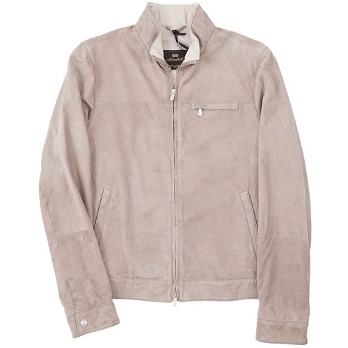 Enrico Mandelli Tan-Beige Soft Nappa Suede Leather Blouson Jacket M (Eu 50) NWT - product listing photo