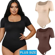 Women Plus Size Shapewear Tummy Control Bodysuit Body Shaper Suit Sexy Leotard