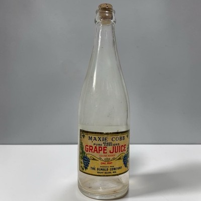 Vintage Maxie Cobb Concord Grape Juice Bottle Advertising Grand Island Nebraska