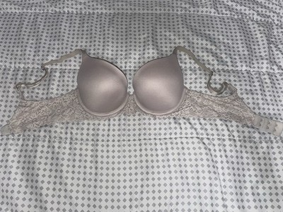 Aerie Real Sunnie Demi Bra 32C Gray Underwire Lace Hook & Eye Adjustable