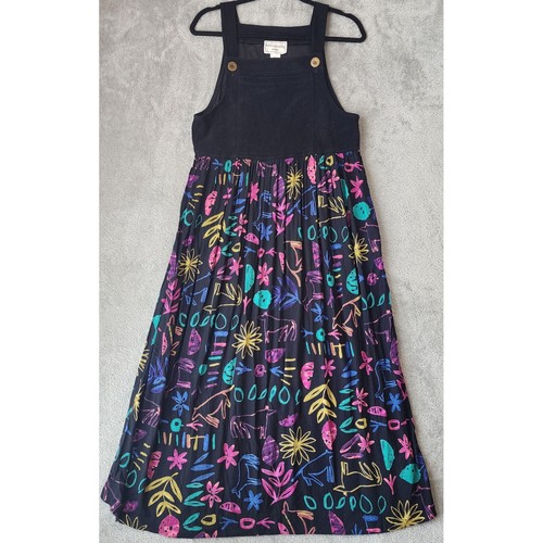 Karin Stevens Dress Womens 4P Black Multi Abstract Floral Vintage 90s USA