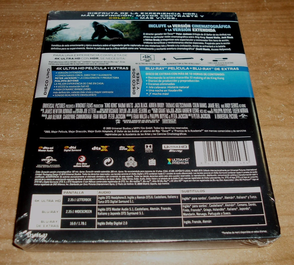King Kong (King Kong ) 4K UHD+Blu-Ray+Blu-Ray Extras Nuevo Steelbook A-B-C - Imagen 2 de 4