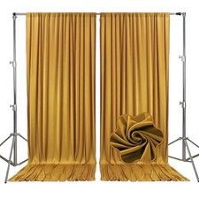 10ft x Gold Backdrop Curtains for Parties, Fabric x 10ft,