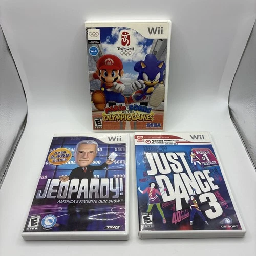 New ListingLot Of 3 Nintendo Wii Games - All CIB & Tested (Mario, Just Dance, Jeopardy)