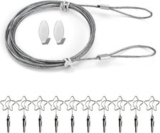 Fotoseil mit Klammern, Fotodrahtseil mit 10 Stück Metall Fotohalter Fotoleine 16