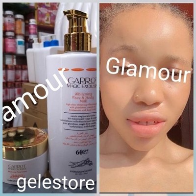 2pc. Carrot magic Exclusive face & body milk. Spf 60. Lotion & face cream combo