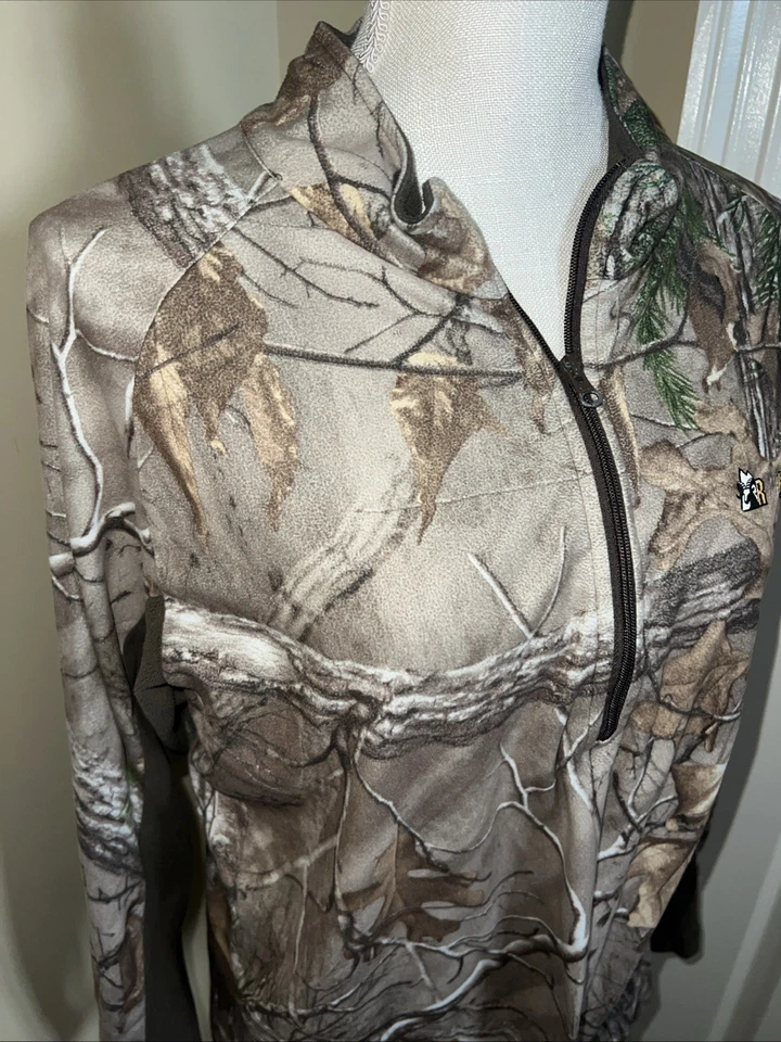 Rocky 1/4 Zip Pullover Mens Size M Scent IQ Mossy Oak Camouflage Lightweight - Image 2 of 4
