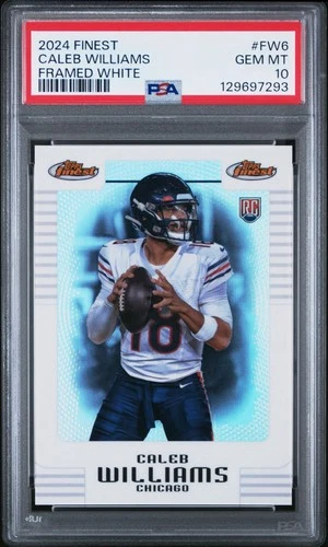 Caleb Williams Rookie Framed White SSP PSA 10 GEM MINT 2024 Topps Finest POP 1
