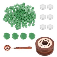 Wax Seal Kit, 150 Wax Beads, Candles, Leaf Green