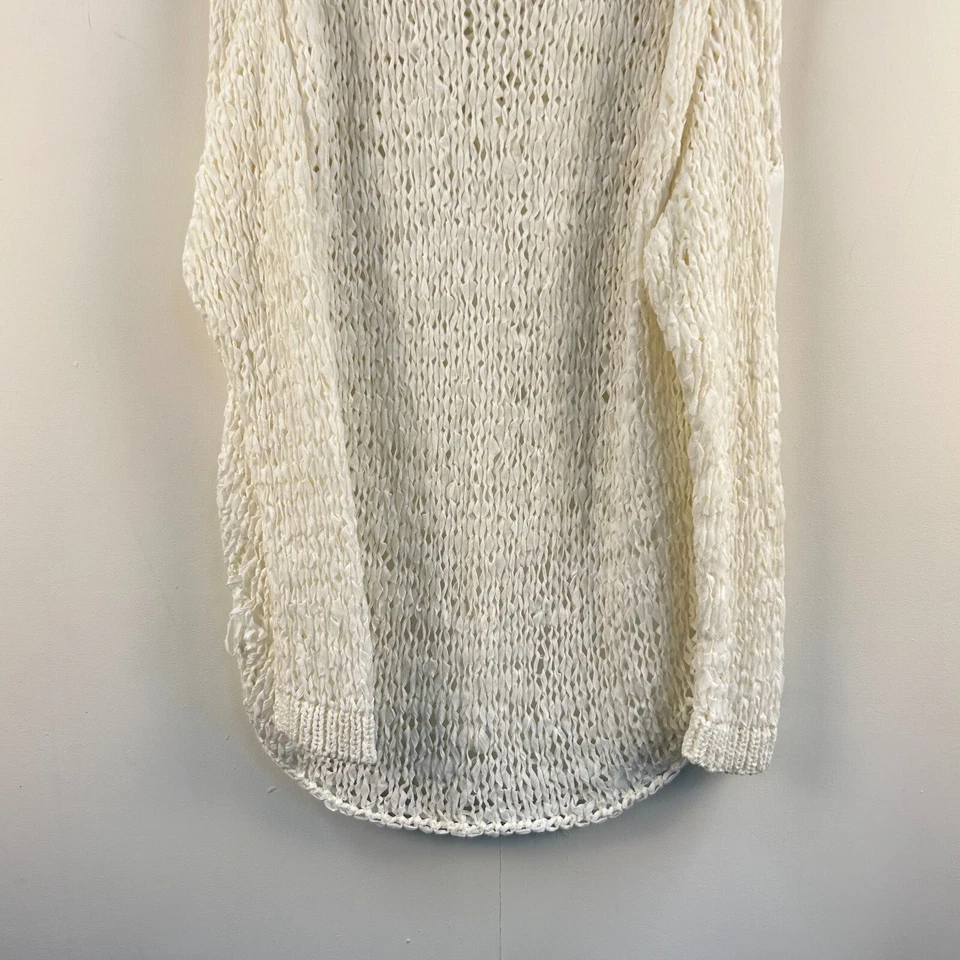 Camisa Blusa Top Katherine Barclay Mujer Mediana Blanca Semi Transparente Gasa 15245 Foto 2 de 4