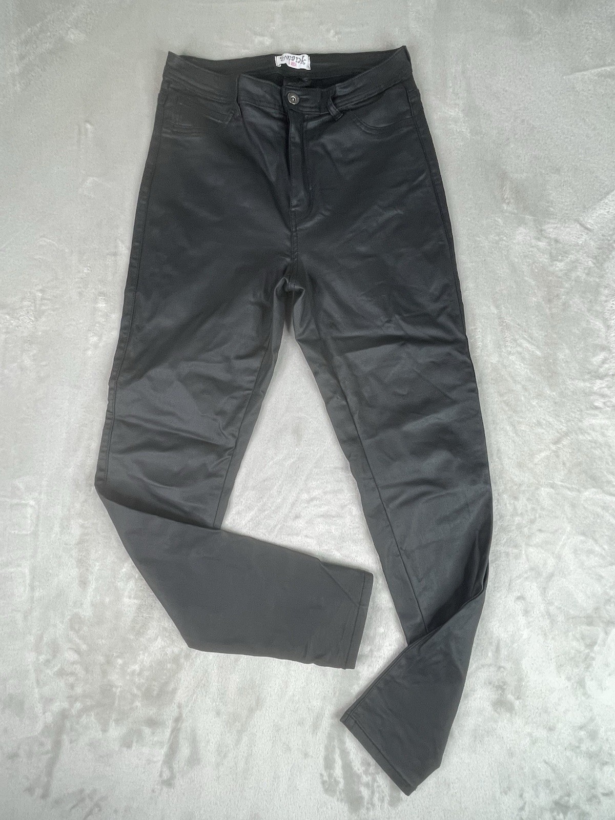 Swank A Posh Women’s Coated Black Pants Size large